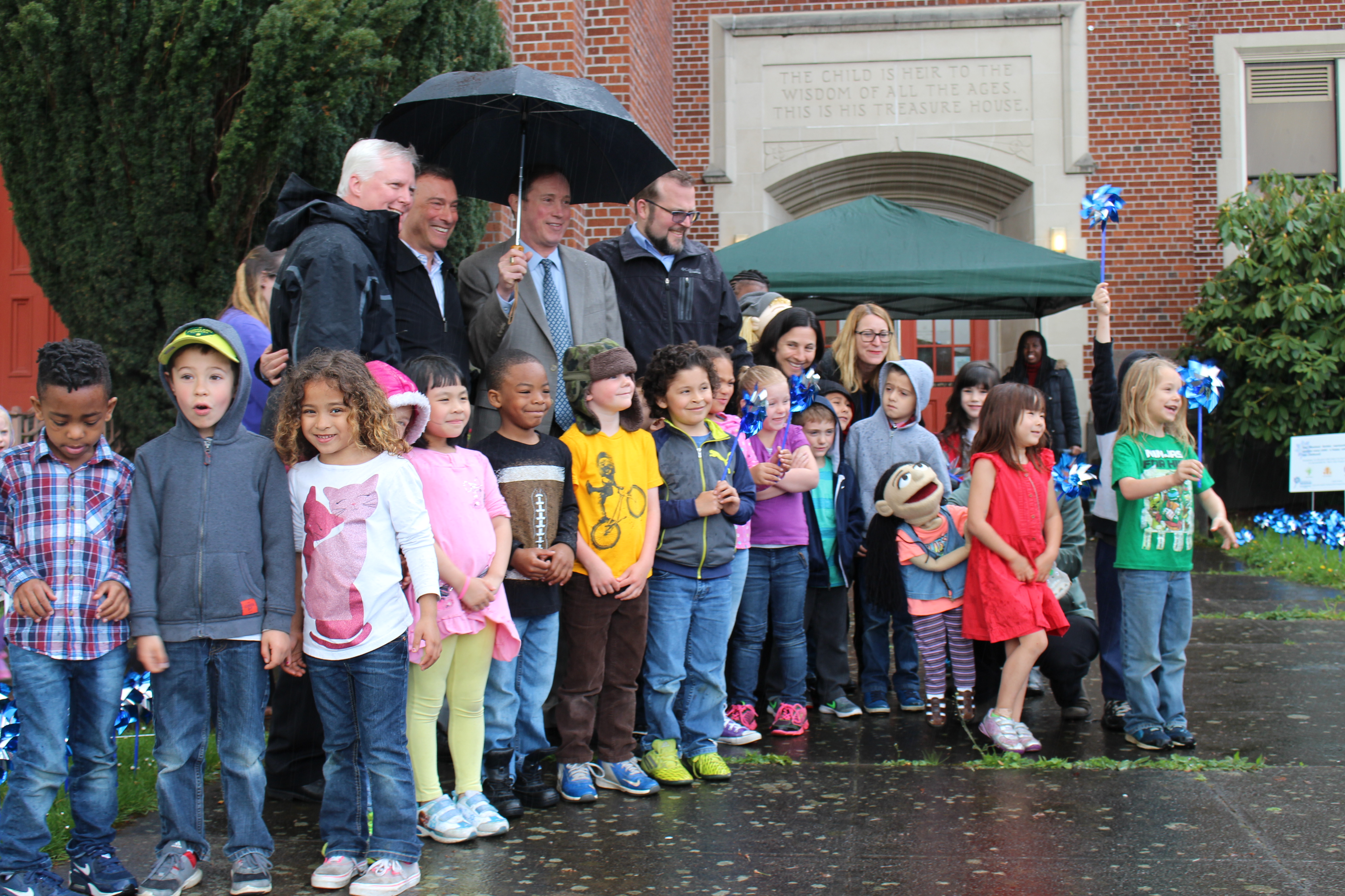 Thank you to everyone who braved the rain this morning to support Pinwheels for Prevention!