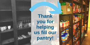 Cảm ơn bạn đã giúp chúng tôi điền vào phòng đựng thức ăn của chúng tôi!