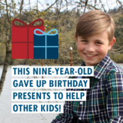 This nine-year-old gave up birthday presents to help other kids