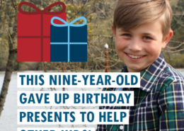 This nine-year-old gave up birthday presents to help other kids