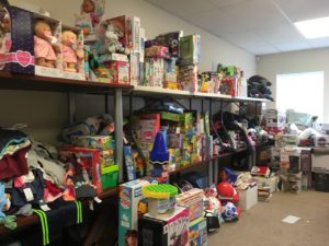 A room full of presents thanks to generous donors during Impact NW's Holiday Hope Drive.