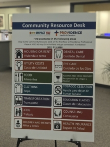 Poster for Providence community resource desk